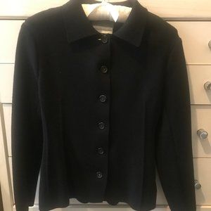 Bergdorf Goodman Black Wool styled Cardigan